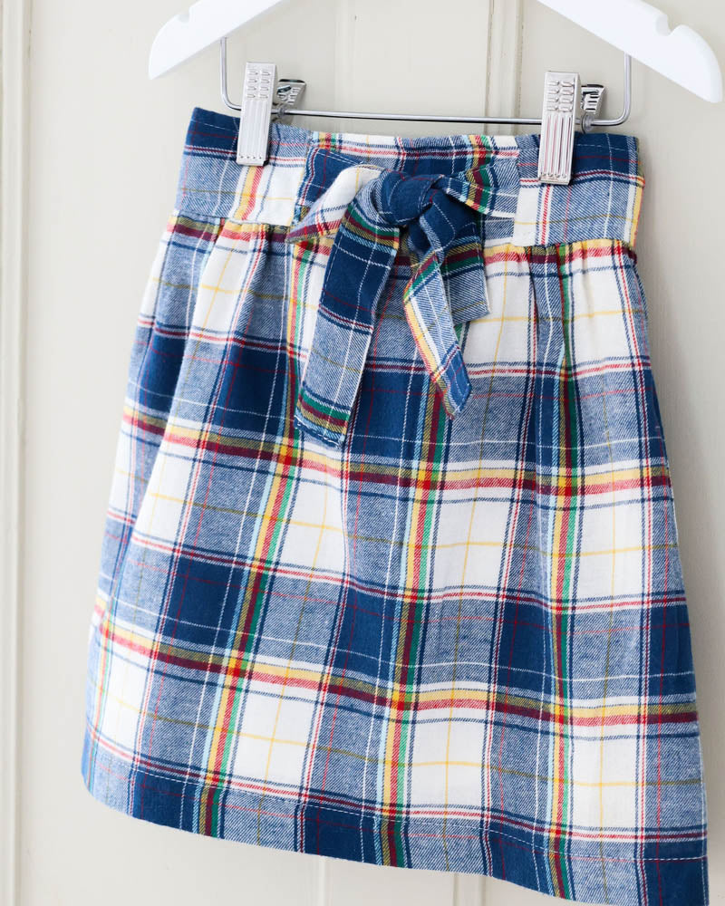 Mädchenrock blau kariert Flanell