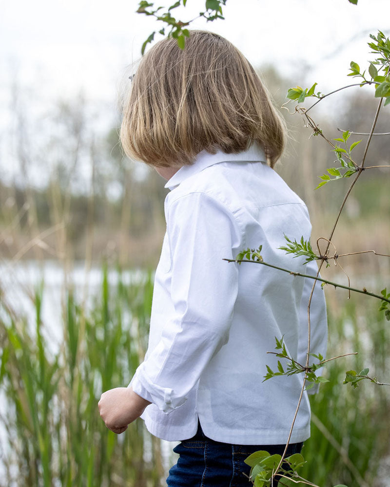 Mädchenbluse weiss Rundkragen