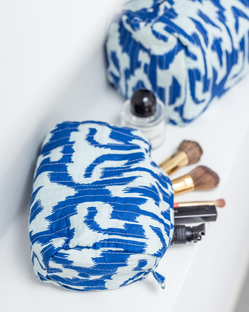 Kosmetiktaschen Ikat blau - 3 Größen