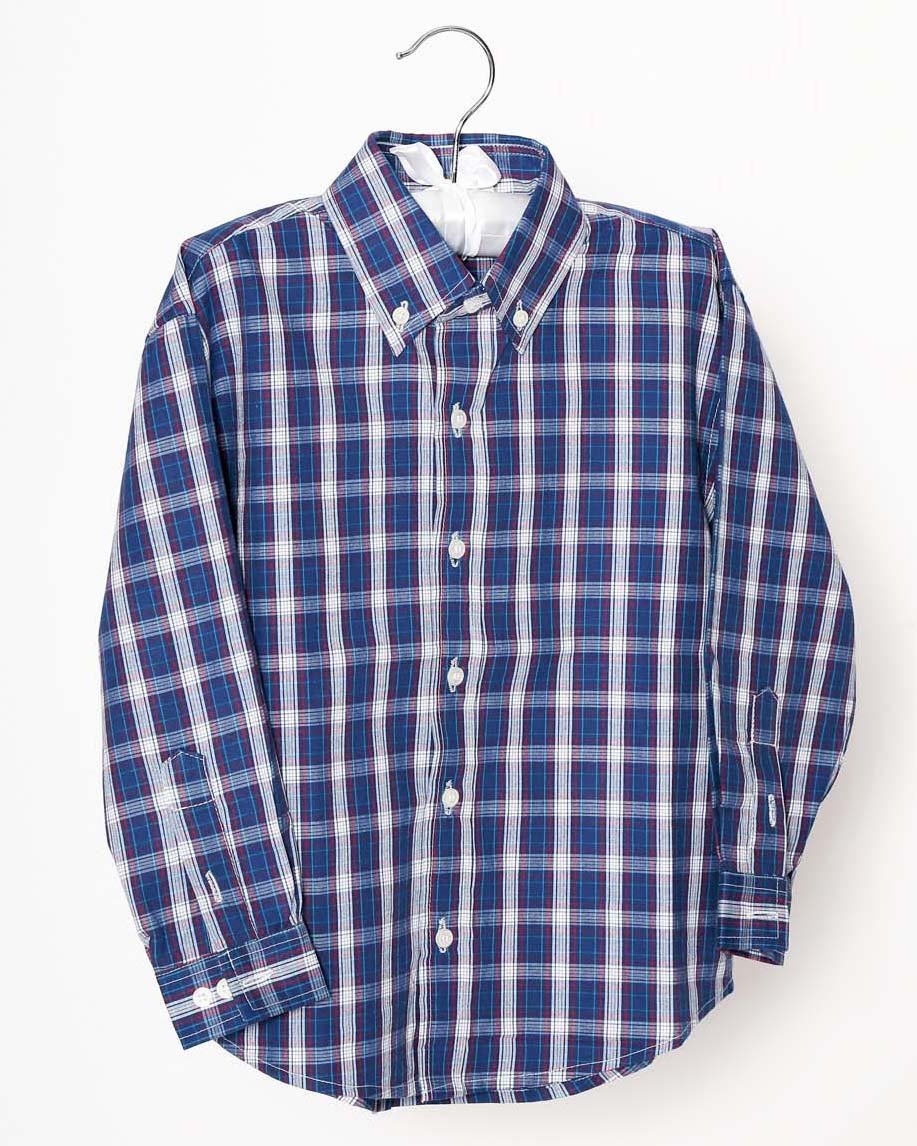 Jungen-Hemd Blau Kariert