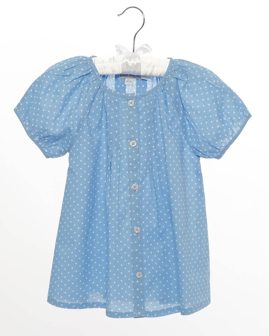 Mädchen Bluse Blau Pünktchen
