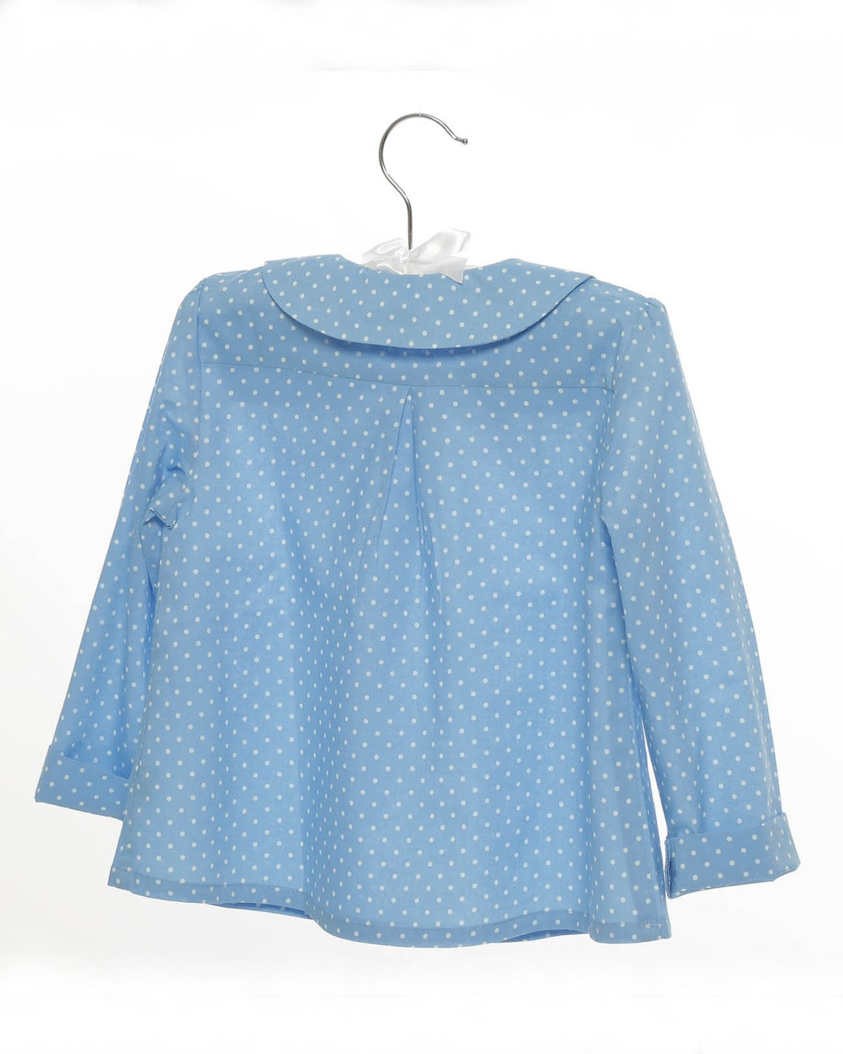 Mädchenbluse Blau Gefalteter Kragen