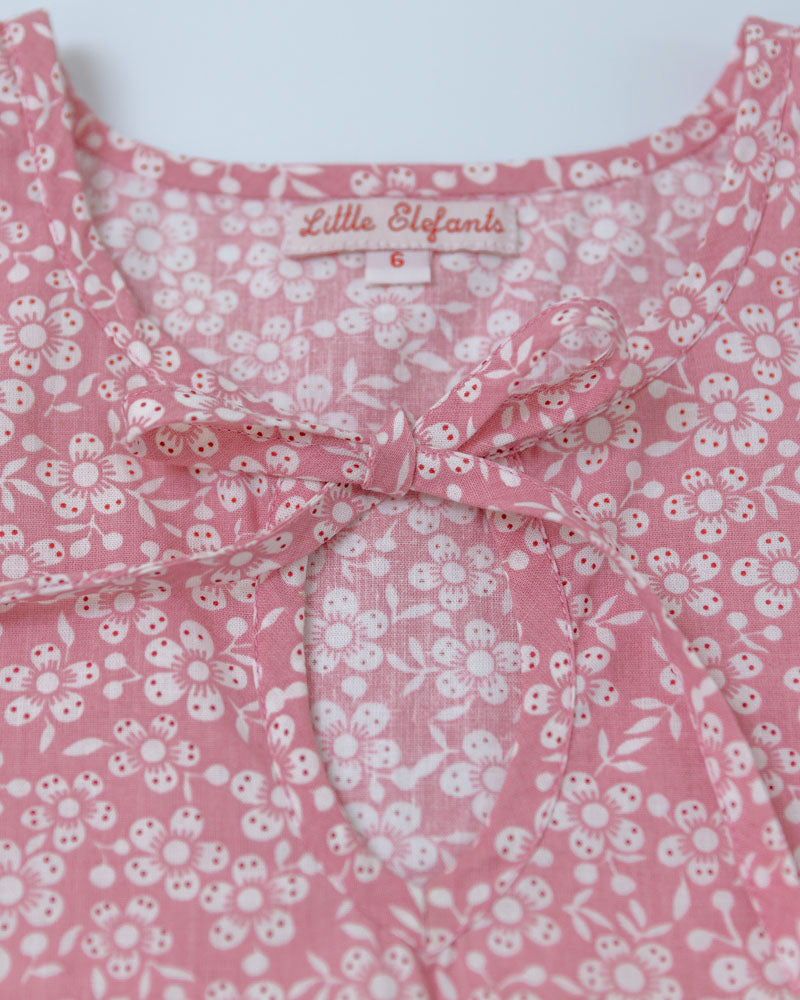 Mädchenbluse Rosa Geblümt