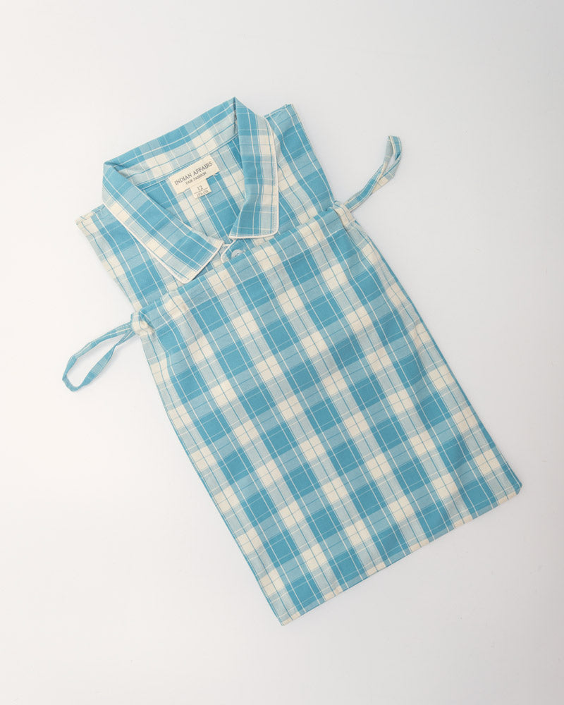Unisex Pyjama blaugrün kariert