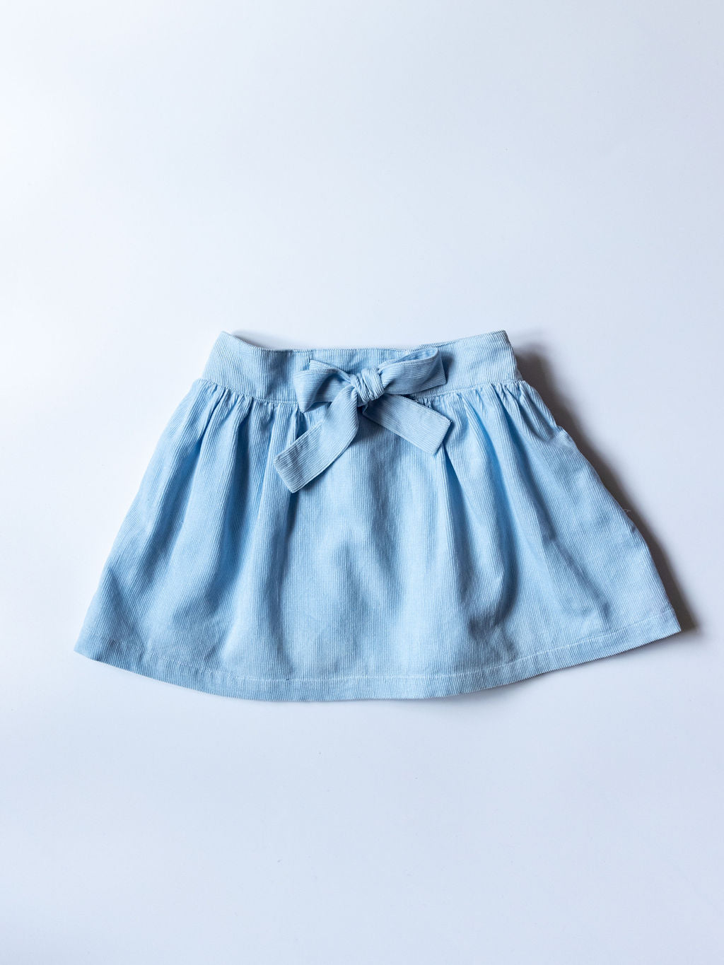 Mädchen-Cordrock blau mit Schleife