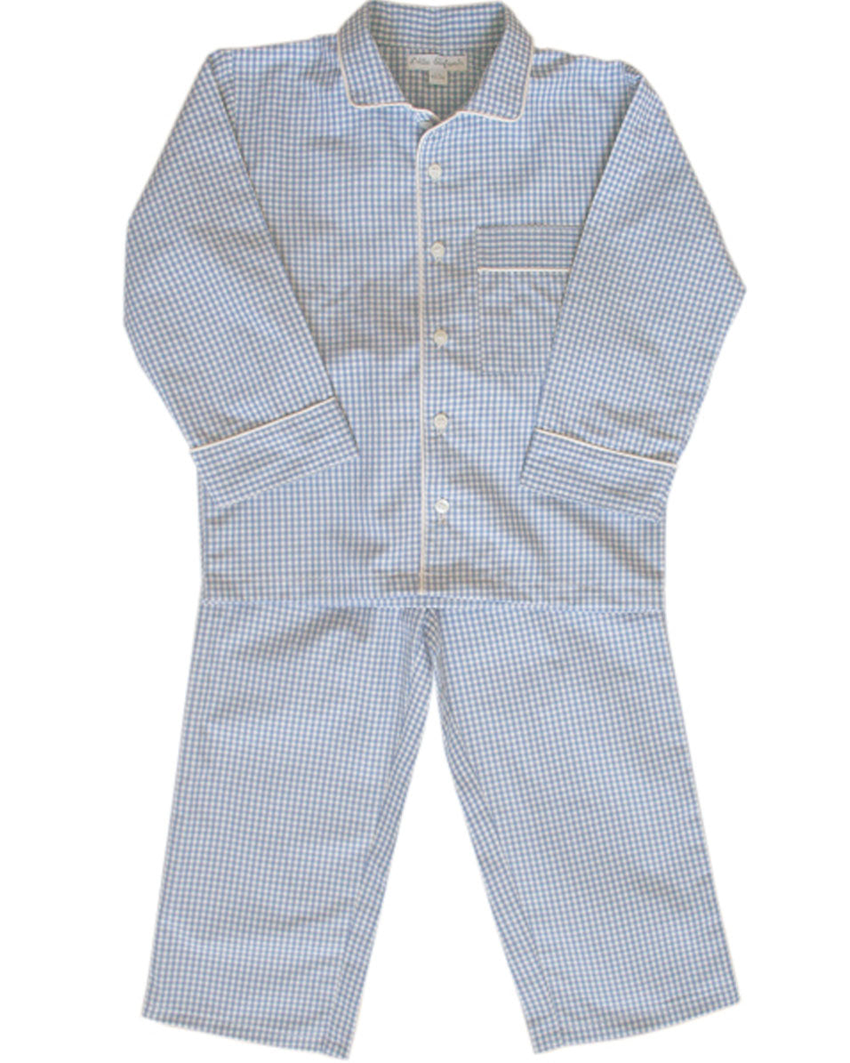 Jungen-Pyjama Blau Kariert