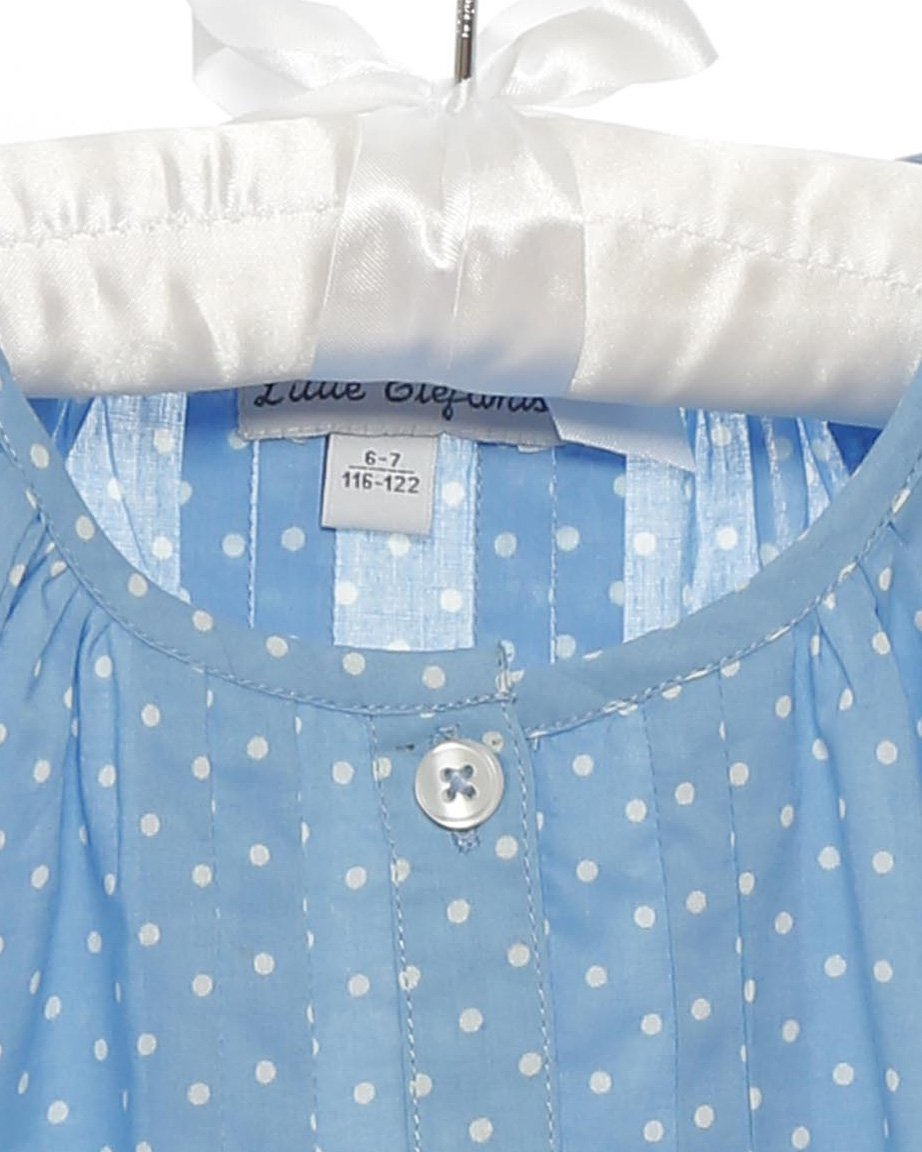 Mädchen Bluse Blau Pünktchen