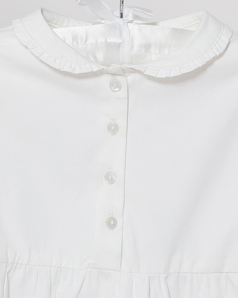 Mädchenbluse weiss  Rüschenkragen