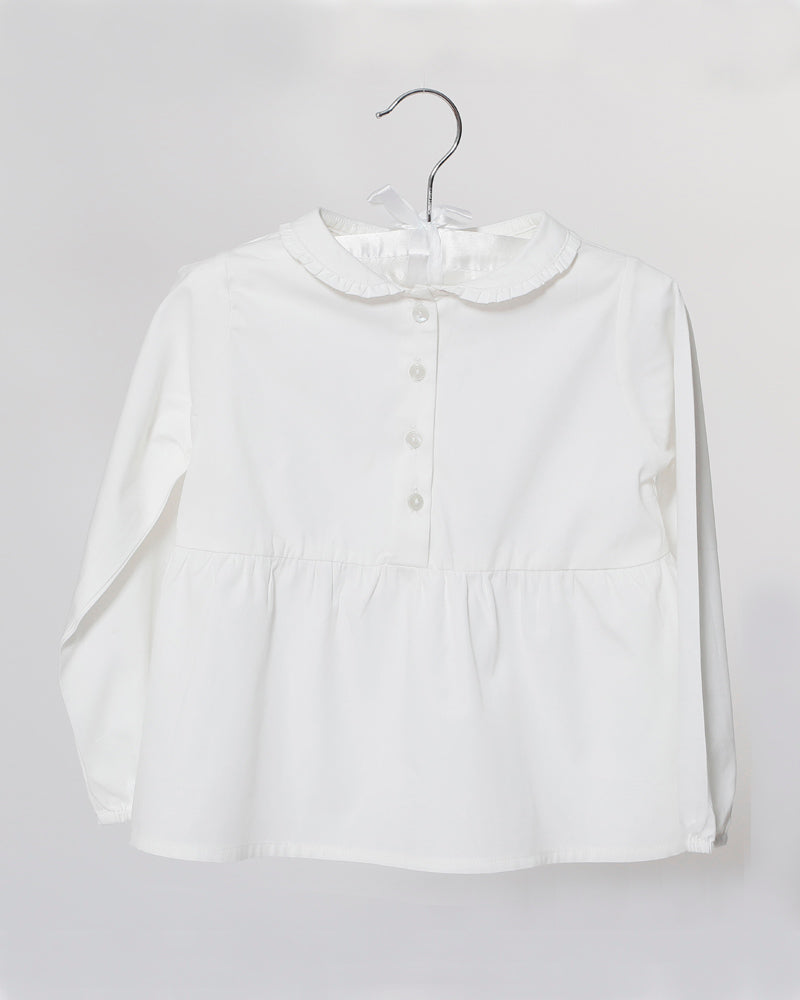 Mädchenbluse weiss  Rüschenkragen