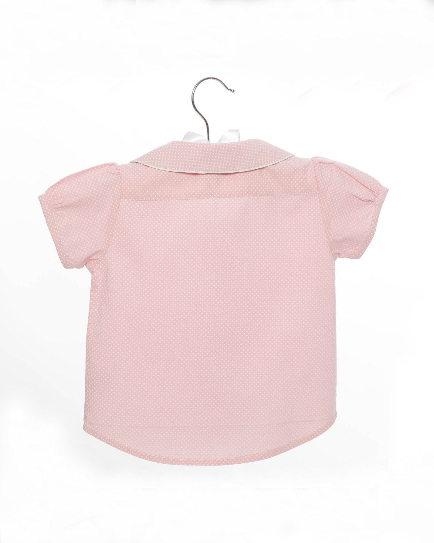 Mädchen-Bluse Rosa Bubikragen